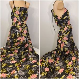 Nymphe L.A. Floral Hawaiian Print Maxi Dress